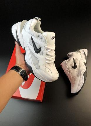 Кросівки чоловічі білі nike m2k tekno white black  / топові чоловічі кросівки для міста / шикарні спортивні кросівки адідас