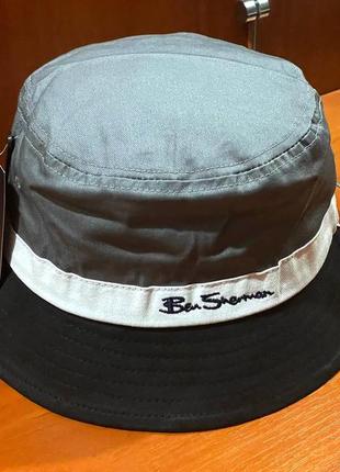 Ben sherman script logo cotton bucket hat in black панама оригинал панамка унисекс5 фото