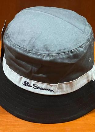 Ben sherman script logo cotton bucket hat in black панама оригинал панамка унисекс6 фото