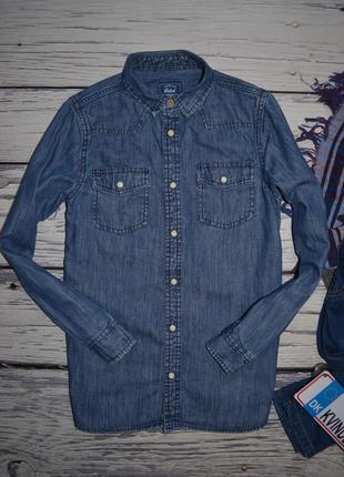 10 - 11 лет 146 см фирменная обалденная джинсовая рубашка моднику rebel рейбел6 фото