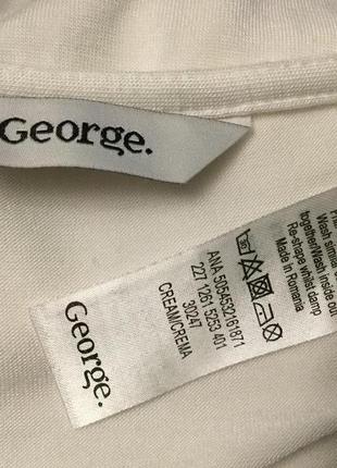 Белая нарядная вискозная футболка с шифоновой вставкой george, размер 244 фото