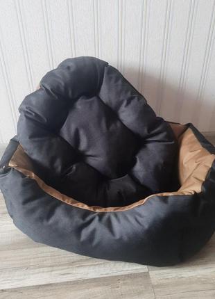 Лежак для собак цуценят  котів 40х30см чорний + койот7 фото