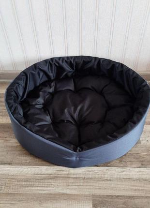 Лежак для собак і котів 40х50 см лежак для невеликих собак сірий із чорним4 фото