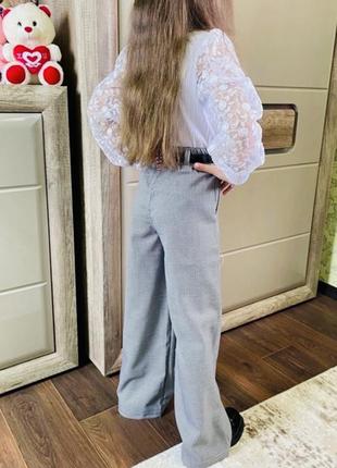 Школьные - строгие - классические брюки - брюки палаццо для девочки2 фото