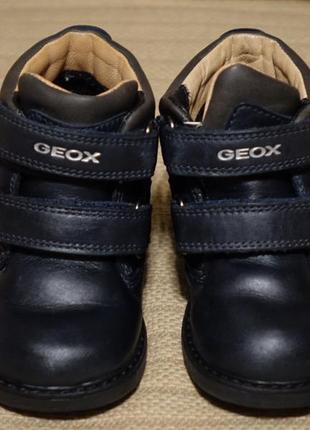 Утепленные темно-синие кожаные ботинки geox respira waterproof италия 23 р.3 фото