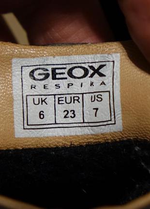 Утепленные темно-синие кожаные ботинки geox respira waterproof италия 23 р.4 фото