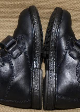 Утепленные темно-синие кожаные ботинки geox respira waterproof италия 23 р.6 фото