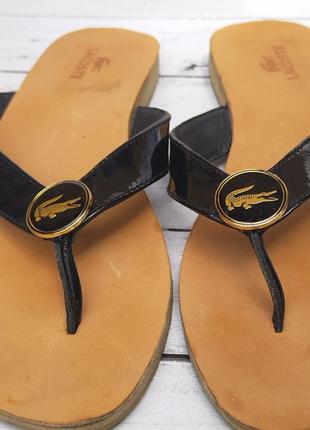 Lacoste кожаные вьетнамки, 39р.