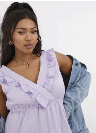 Натуральное льняное ярусное платье с оборками без рукавов с треугольным вырезом от simolv be2 фото