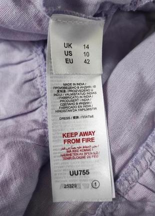 Натуральное льняное ярусное платье с оборками без рукавов с треугольным вырезом от simolv be8 фото