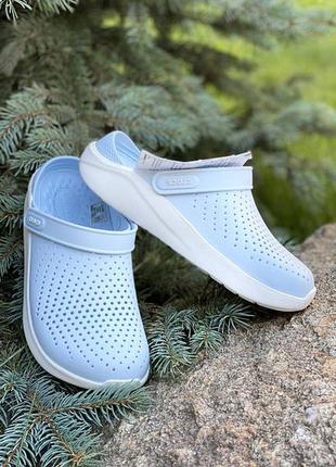 Крокси crocs сабо literide ​​clog mineral blue/white2 фото