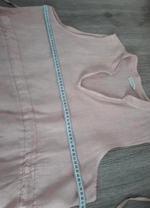 Рубашка туника лён 100% нюдовый розовый цвет,50-52 р.5 фото