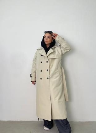 Must have😍 длинный тренч, пальто, плащ из водонепроницаемой ткани. с подкладкой, поясом, шлицей сзади7 фото