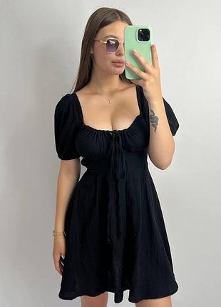 Черное муслиновое платье 2
