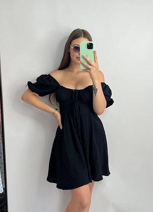 Черное муслиновое платье 3