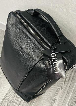 Новинка!великий шкіряний стильний рюкзак у стилі gucci2 фото