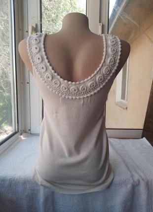 Брендовая шелковая коттоновая блуза блузка майка7 фото