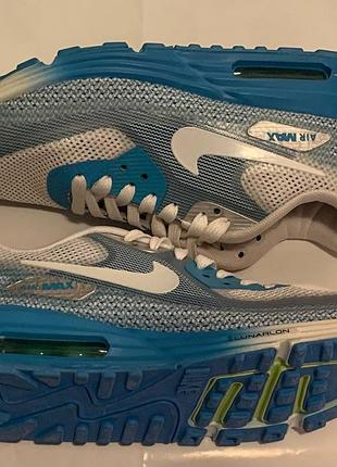 Кроссовки nike air max 90 lunarlon blue white эйр макс найки голубые с белым2 фото