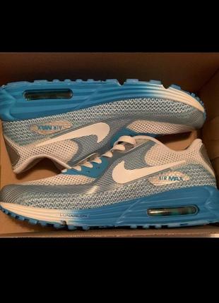 Кросівки nike air max 90 lunarlon blue white ейр макс найк найки блакитні з білим1 фото