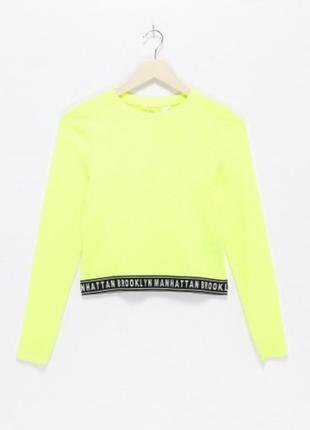 Стильний кроп-топ h&amp;m лонгслів кофта футболка топік