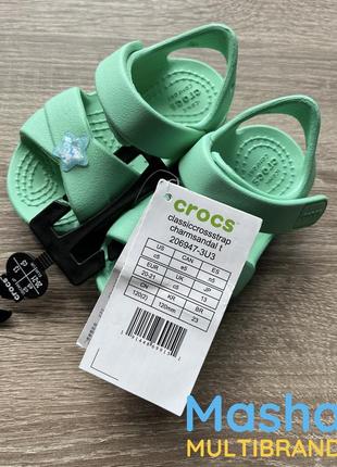 Босоніжки крокс для дівчинки м’ятні оригінал нові 20-21 розмір, crocs5 фото