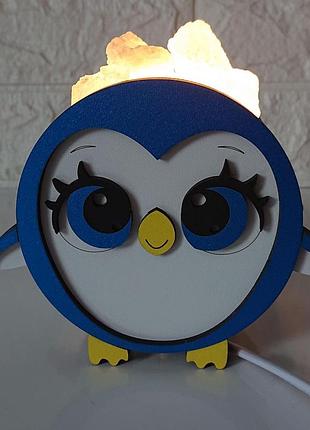 Модель дитяча пінгвін акція корисний соляний світильник лампа 100% із солі + ключниця у подарунок