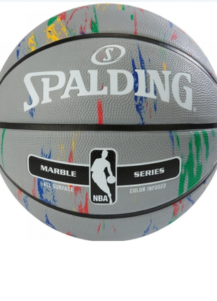 М'яч баскетбольний spalding nba marble outdoor grey/multi-color