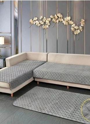 Дивандек покрывало чехол на диван и кресла , натяжная накидка универсальная 3 шт ( 90х210 + 90х160 х 90х160 )