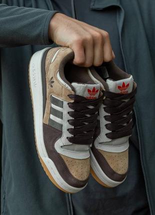 Мужские кроссовки adidas forum 84 low cl alumin branch brown 40-41-42-43-44-45