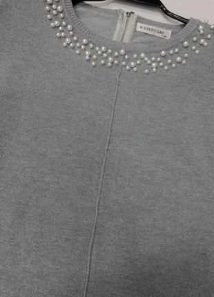 Шикарний светр з люрексом і перлами2 фото