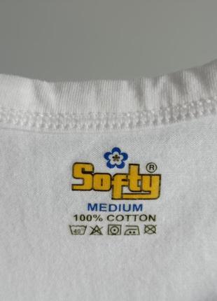 Белая базовая хлопковая майка на бретелях softy3 фото