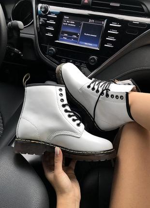 🌺зимние dr martens 1460 white🌺женские/жіночі зимові ботинки мартинс с мехом/хутром,білі