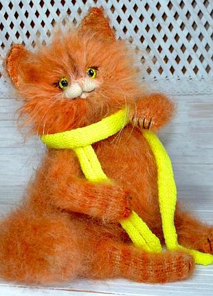 Декоративная игрушка пушистый рыжий кот