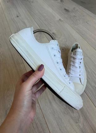 Кеды белые кожа converse (оригинал) р. 37