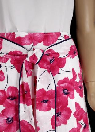 Красивая лёгкая юбка миди "per una" из нежного хлопка с маками. размер uk10 (s/m).5 фото