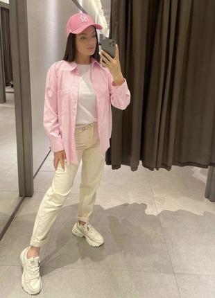 Прямые молочные джинсы relax fit zara