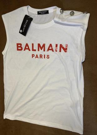 Balmain paris футболка -майка нова стильна брендова1 фото