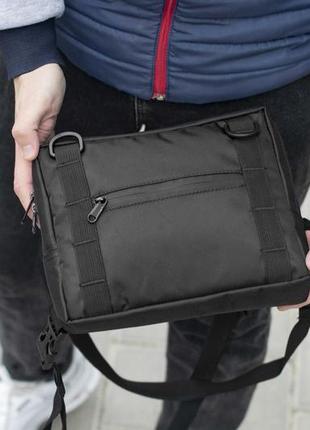 Мужская нагрудная сумка dino городская сумка жилет тканевая черная6 фото