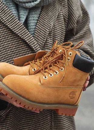 Шикарні зимові черевики timberland в гірчичному кольорі з хутром/осінь/зима/весна😍