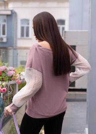 Женская блуза рубашка креп длинный рукав размеры норма и батал4 фото