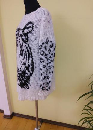 Теплый свитер кофта шерсть 30% принт от vicolo (италия) раз. 54-563 фото