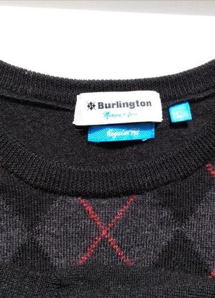 Burlington шерстяной свитер с ромбиками, аргайл/ джемпер пуловер свитер4 фото