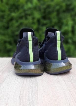Мужские кроссовки adidas zx boost черные с неоном продувочный текстиль / smb8 фото