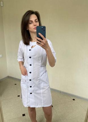Медичний халат, білий медичний халат, медичний одяг1 фото