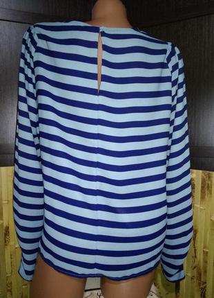 Блуза в полоску серо-голубые полосы на чёрном eur 40