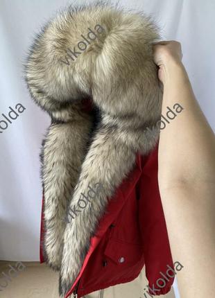 Женская зимняя парка  куртка с мехом финского енота с 44 по 58 р2 фото
