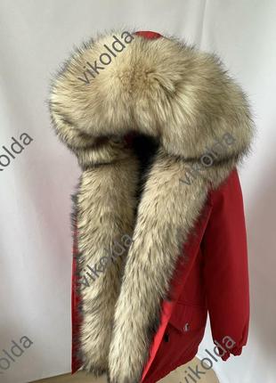 Женская зимняя парка  куртка с мехом финского енота с 44 по 58 р4 фото