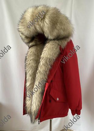 Женская зимняя парка  куртка с мехом финского енота с 44 по 58 р6 фото