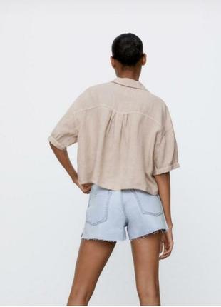 Базовая натуральная льняная оверсайз рубашка футболка блуза серо-бежевого цвета l xl xxl2 фото