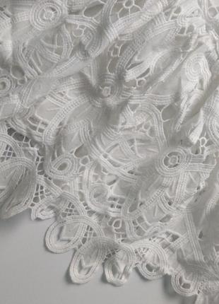 Красивое кружевное платье мини белое 343 фото